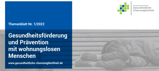 Ausschnitt aus dem Cover des Themenblatts Wohnungslosigkeit